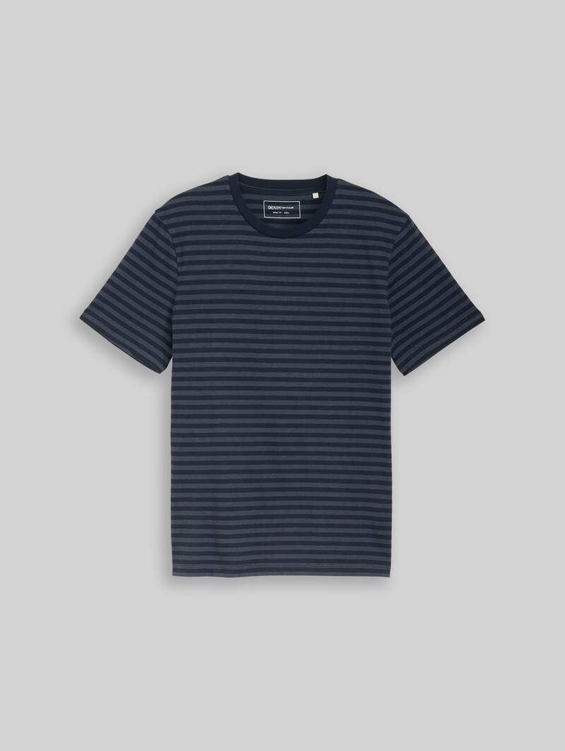 Tom Tailor T-Shirt mit Streifenmuster - Navy Grey Yd Stripe