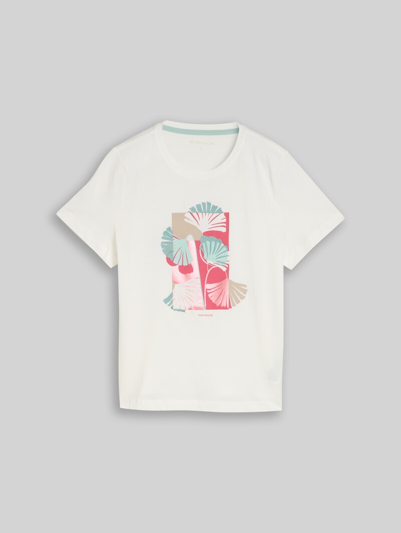 Tom Tailor T-Shirt mit Print - Whisper White