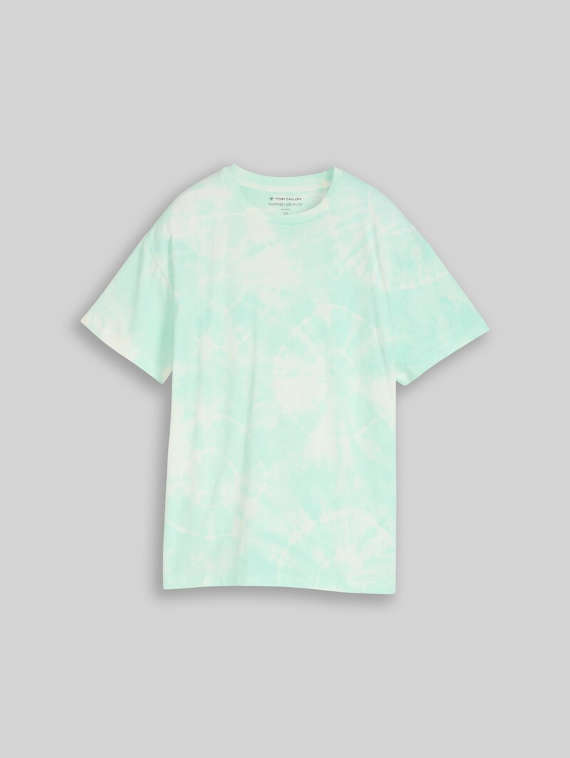 Tom Tailor Oversize Tie-Dye T-Shirt - Turquoise White Tie Dye Design