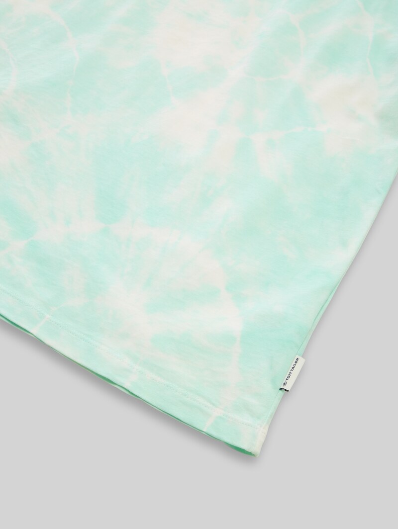 Tom Tailor Oversize Tie-Dye T-Shirt - Turquoise White Tie Dye Design