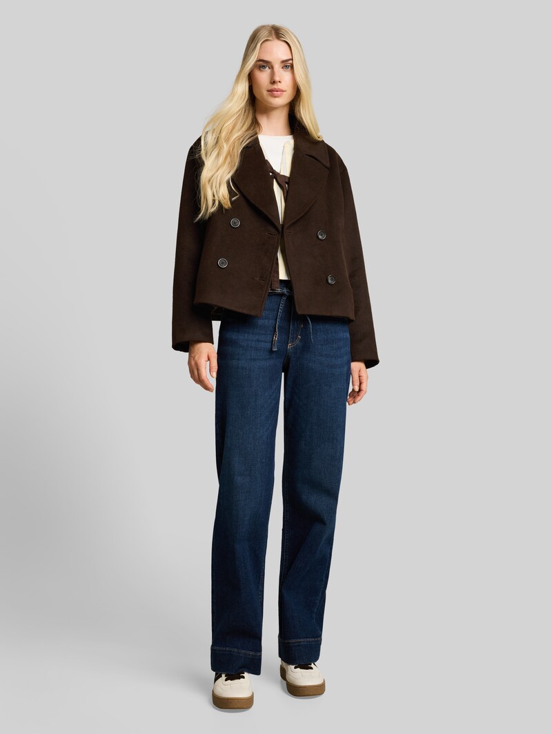 Tom Tailor Loose Fit Cabanjacke - Cool Dark Brown Melange