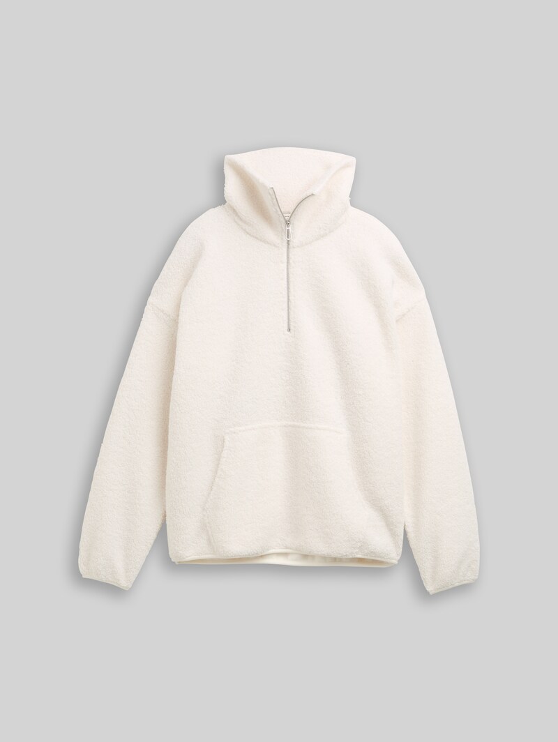 Tom Tailor Loose Fit Teddy Sweatshirt - Off White