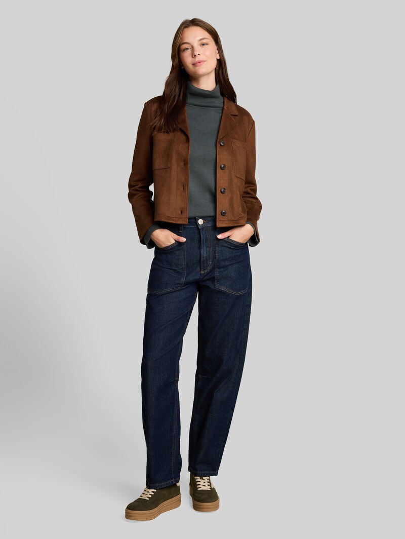 Tom Tailor Regular Fit Jacke in Wildleder-Optik - Camel