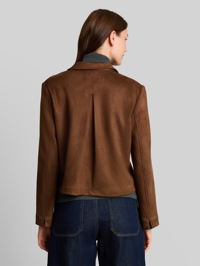 Tom Tailor Regular Fit Jacke in Wildleder-Optik - Camel