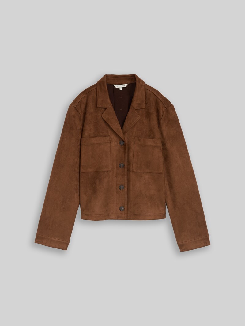 Tom Tailor Regular Fit Jacke in Wildleder-Optik - Camel