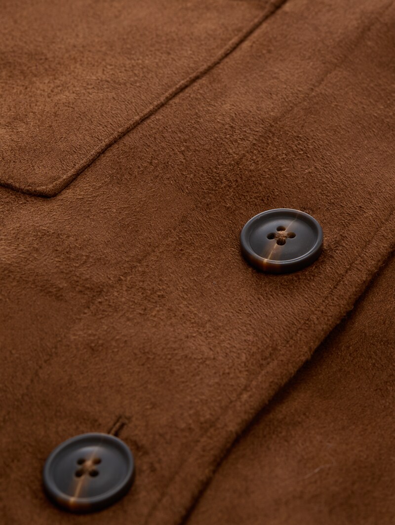 Tom Tailor Regular Fit Jacke in Wildleder-Optik - Camel