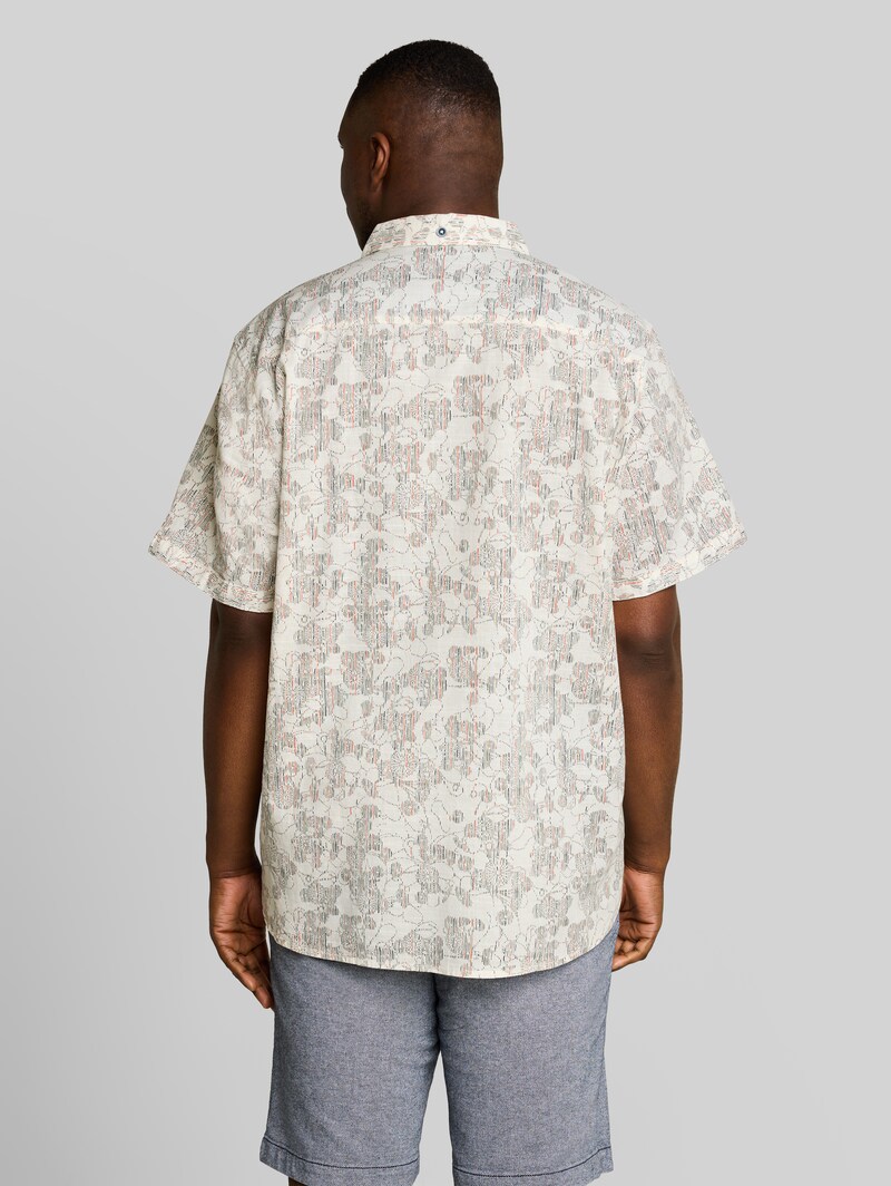 Tom Tailor Plus Size - Kurzarmhemd mit Muster - Off White Irregular Design