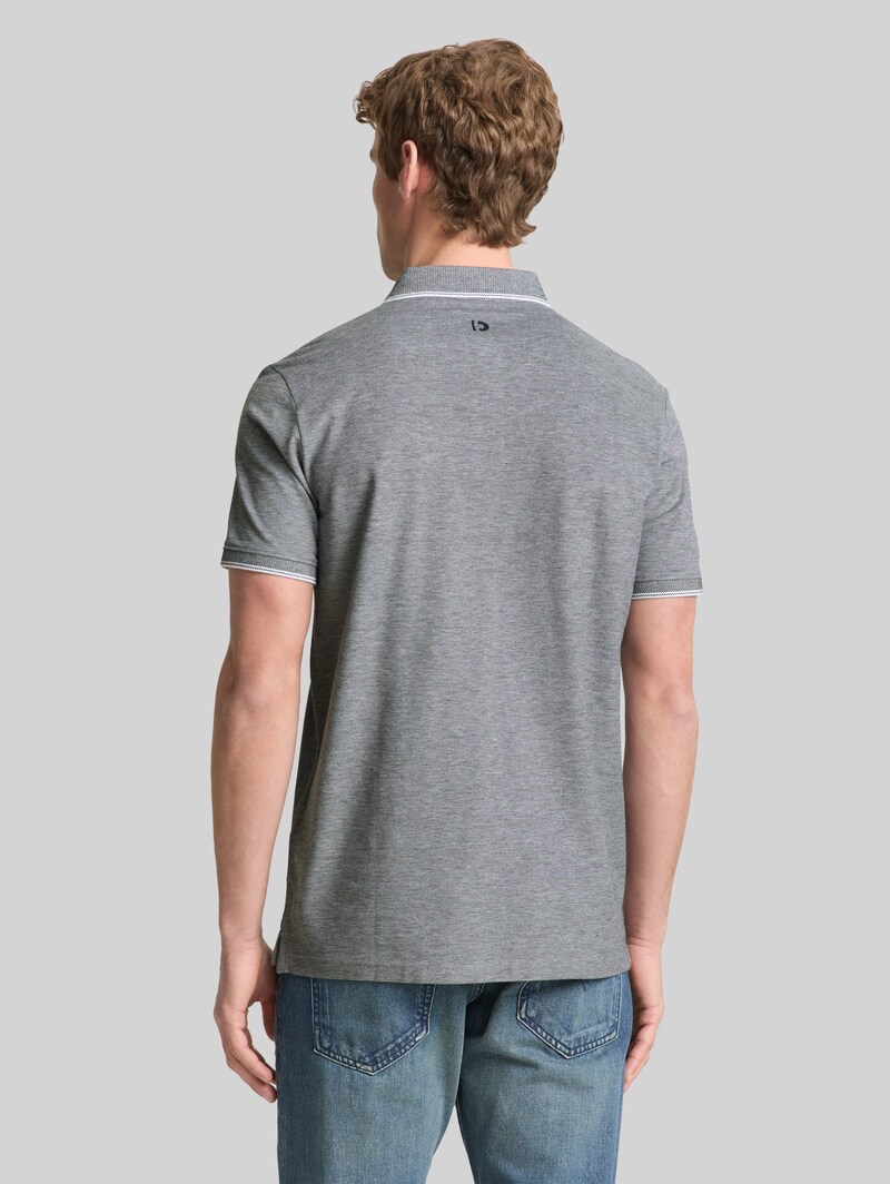 Tom Tailor Piqué Poloshirt aus Baumwolle - Black White Two Tone