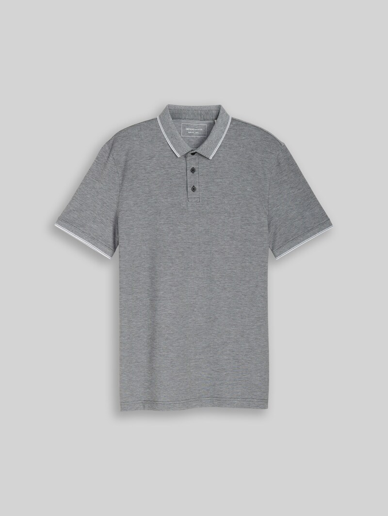 Tom Tailor Piqué Poloshirt aus Baumwolle - Black White Two Tone