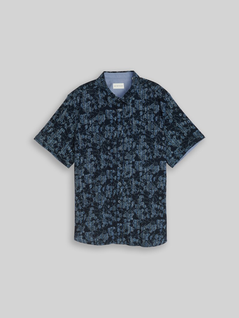 Tom Tailor Plus Size - Kurzarmhemd mit Muster - Navy Irregular Design