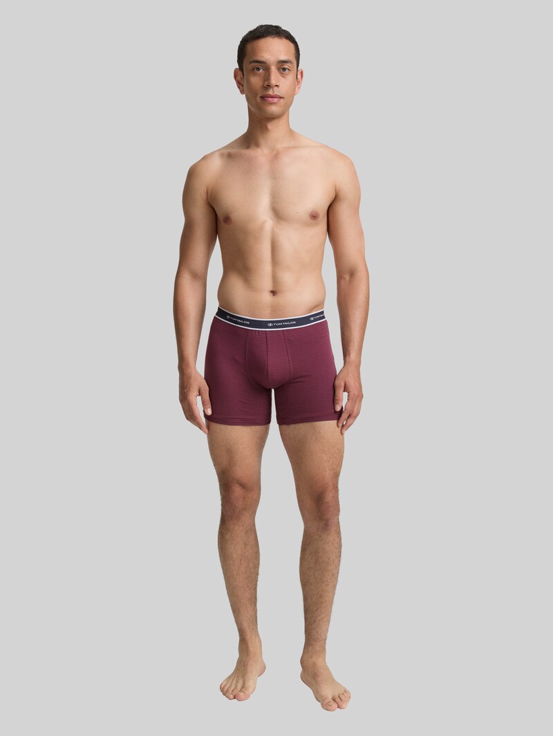 Tom Tailor Kurze Boxershorts im 2er-Pack - Red Stripes