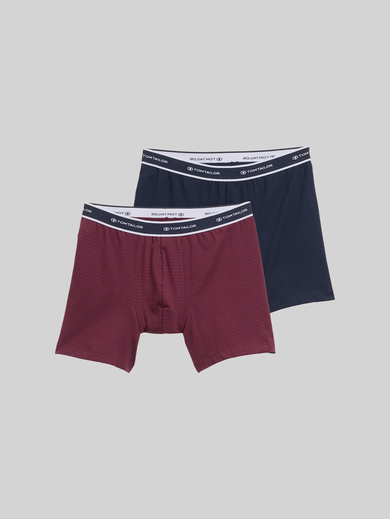 Tom Tailor Kurze Boxershorts im 2er-Pack - Red Stripes