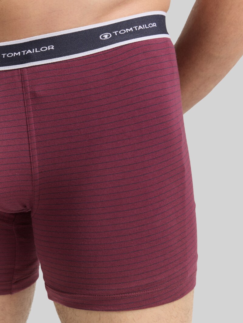 Tom Tailor Kurze Boxershorts im 2er-Pack - Red Stripes