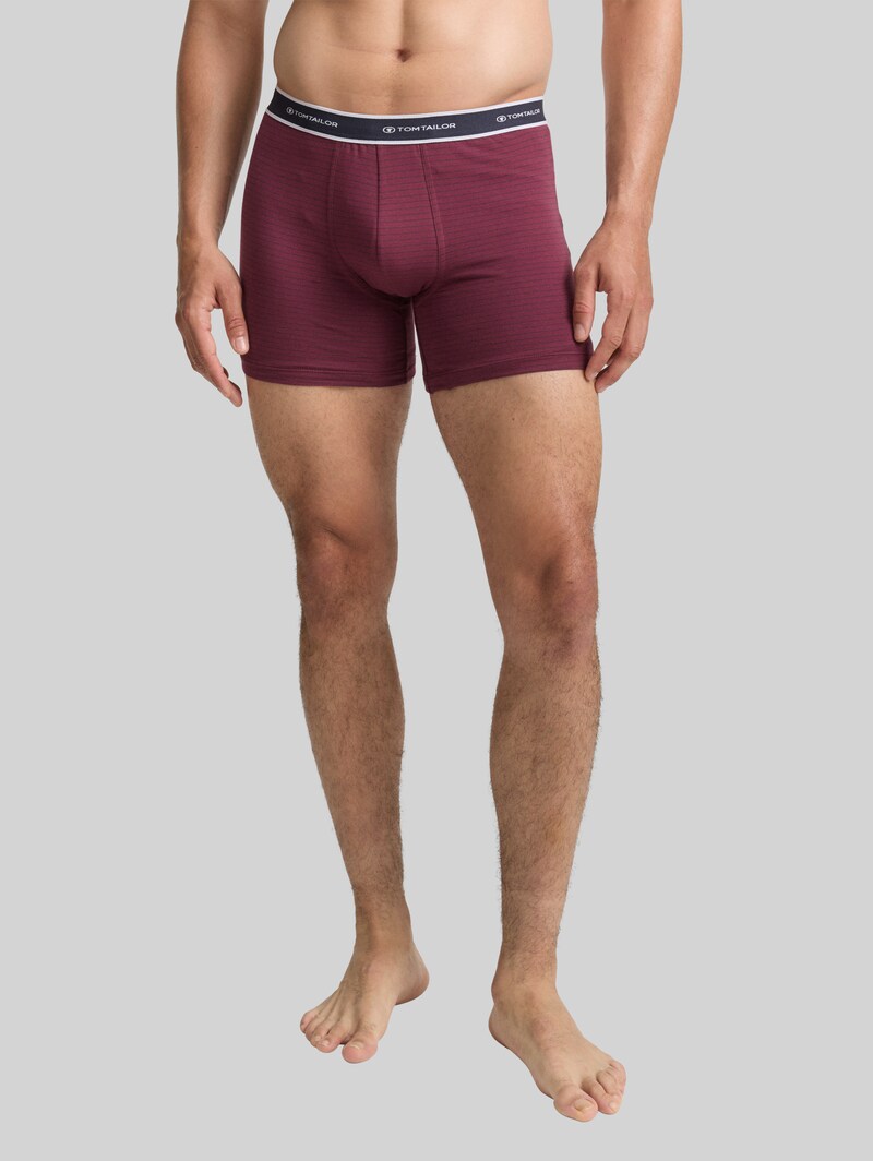 Tom Tailor Kurze Boxershorts im 2er-Pack - Red Stripes