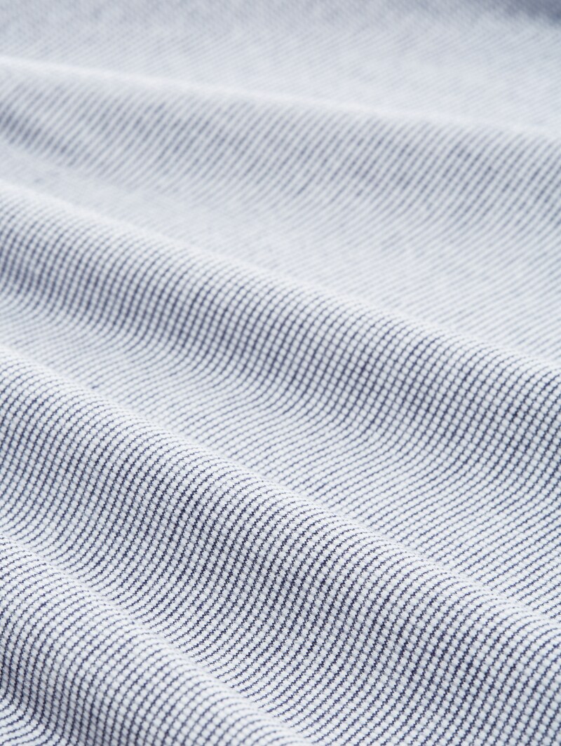 Tom Tailor Langarmshirt mit Bio-Baumwolle - Offwhite Navy Small Stripe