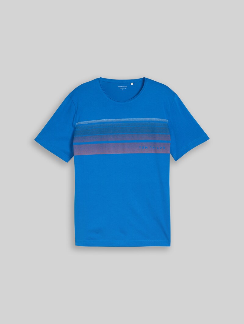 Tom Tailor T-Shirt mit Print auf der Brust - Surf Blue