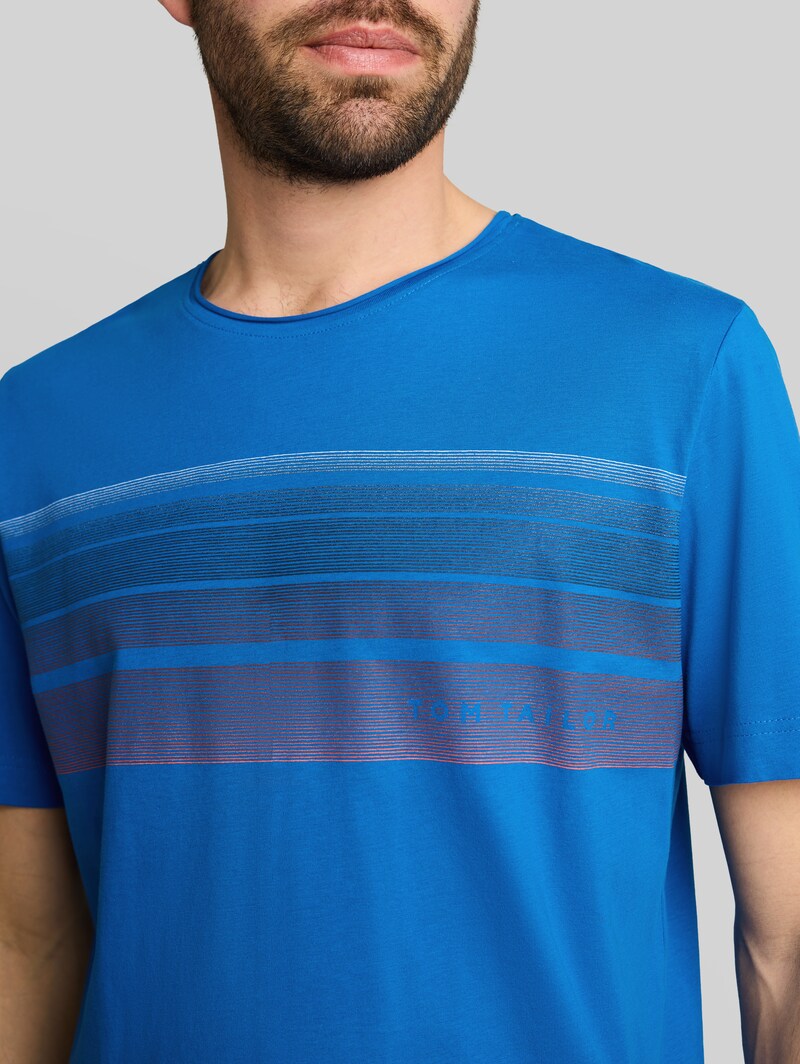 Tom Tailor T-Shirt mit Print auf der Brust - Surf Blue