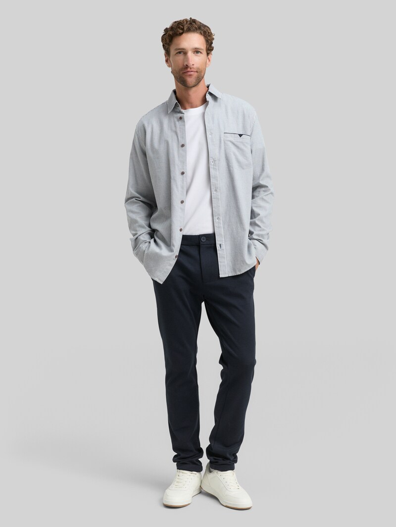 Tom Tailor Regular Fit Hemd mit Brusttasche - Blue Small Structure