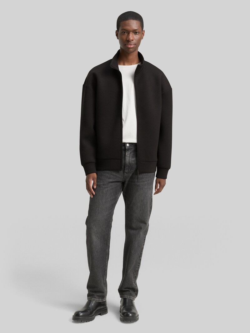 Tom Tailor Relaxed Scuba Sweatjacke - Black
