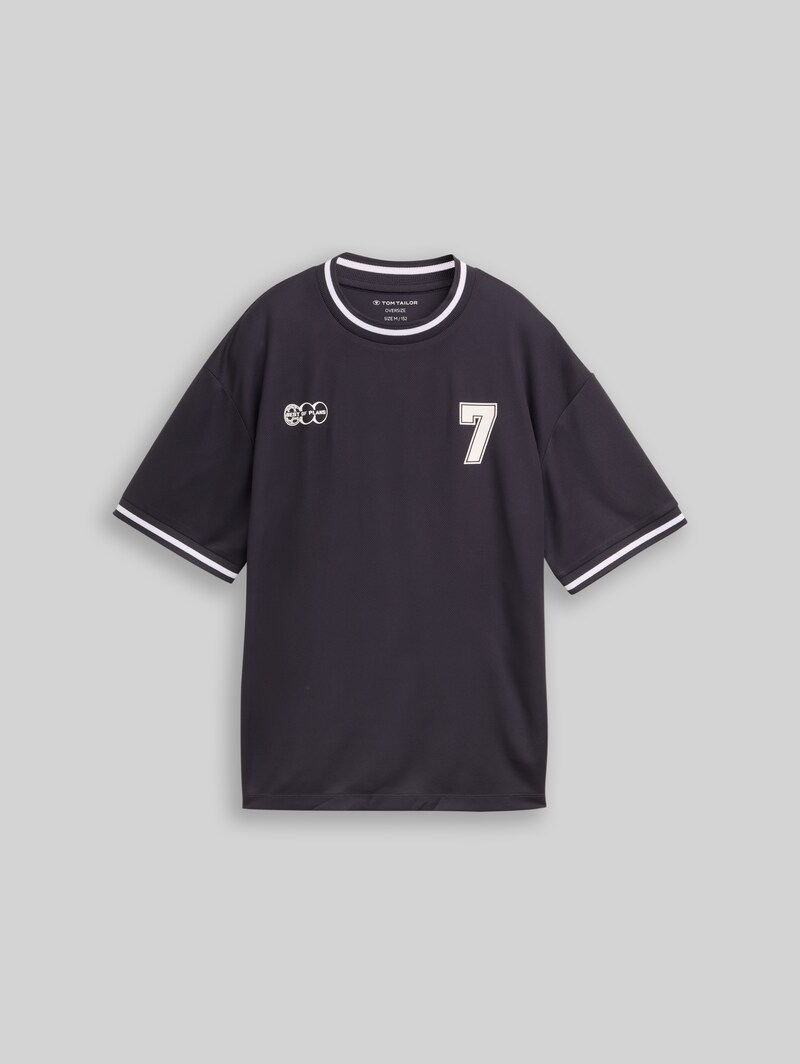 Tom Tailor Oversize T-Shirt mit Rückenprint - Coal Grey