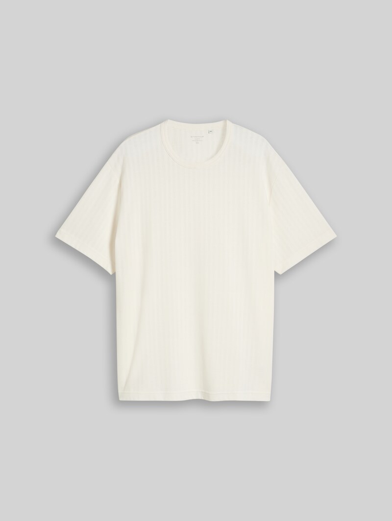 Tom Tailor Plus Size - T-Shirt mit Waffelstruktur - Gardenia White