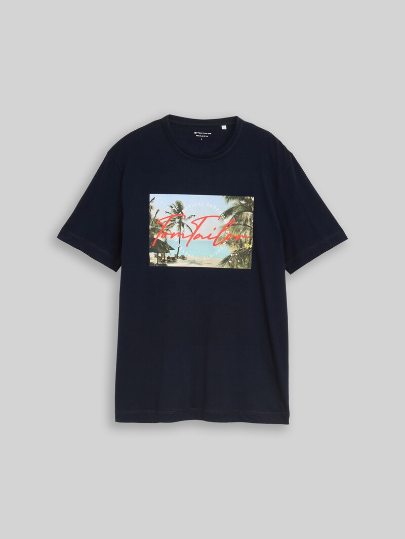 Tom Tailor T-Shirt mit Fotoprint - Sky Captain Blue