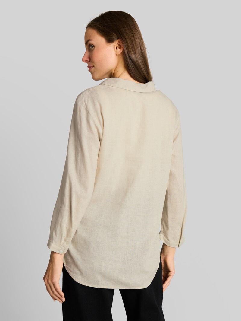 Tom Tailor Hemdbluse mit Leinenanteil - Sand Stone Beige