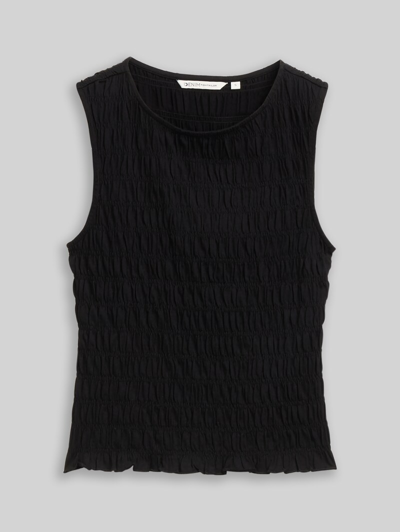 Tom Tailor Smock Top mit Stretch - Deep Black