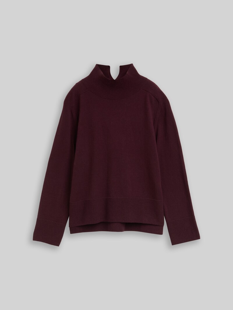 Tom Tailor Strickpullover mit Kaschmir-Anteil - Dark Red Mélange