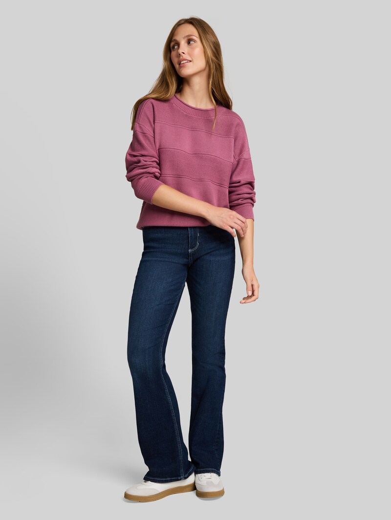 Tom Tailor Relaxed Fit Strickpullover aus Baumwolle - Dusty Berry