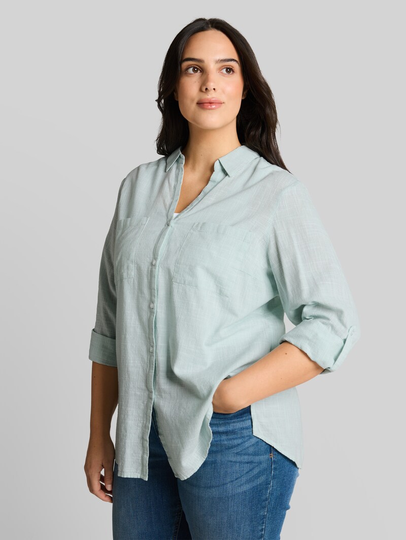 Tom Tailor Plus Size - Bluse mit Brusttaschen - New Blue Haze Tom Tailor Plus Size - Bluse mit Brusttaschen - New Blue Haze