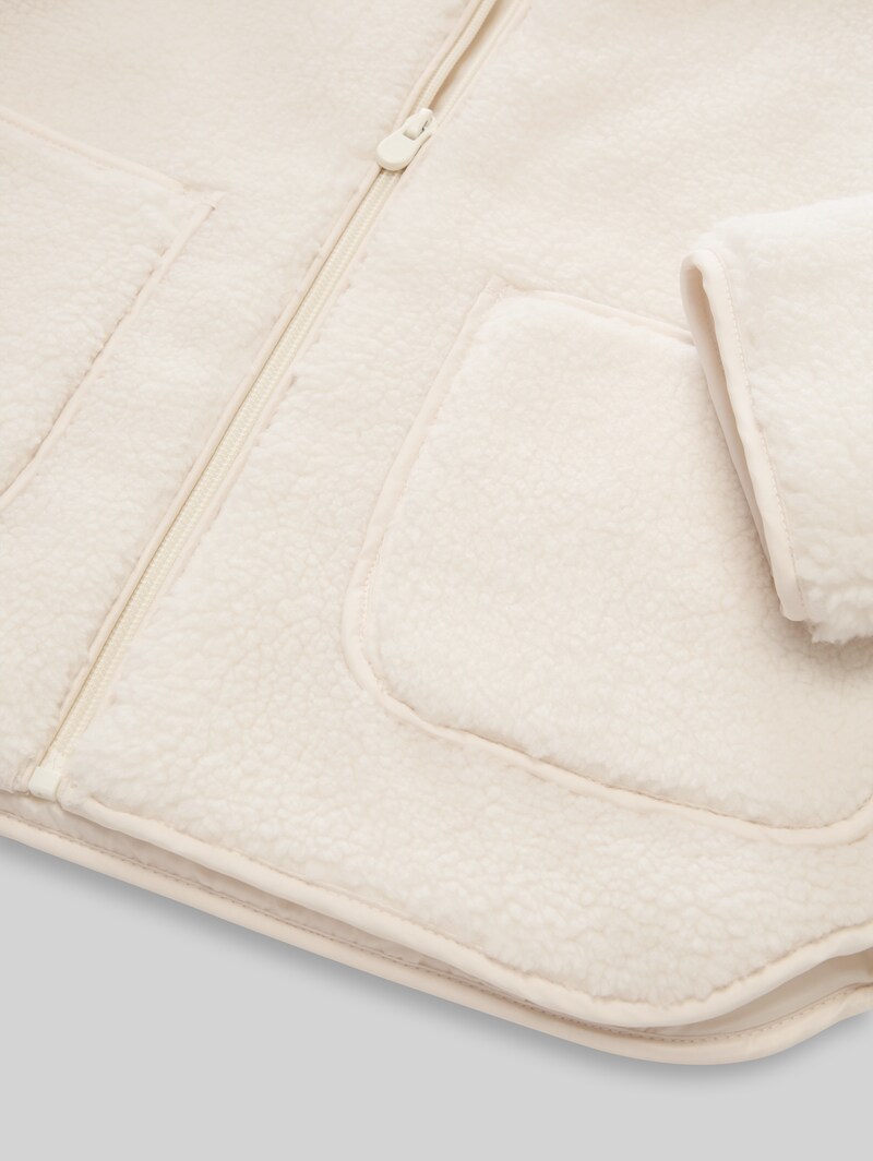 Tom Tailor Teddy Bomberjacke - Light Creme Teddy