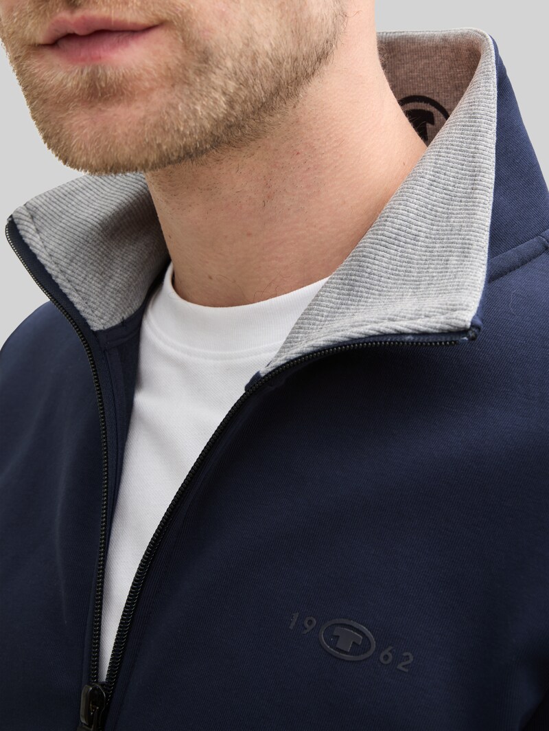 Tom Tailor Sweatjacke mit Stehkragen - Sky Captain Blue