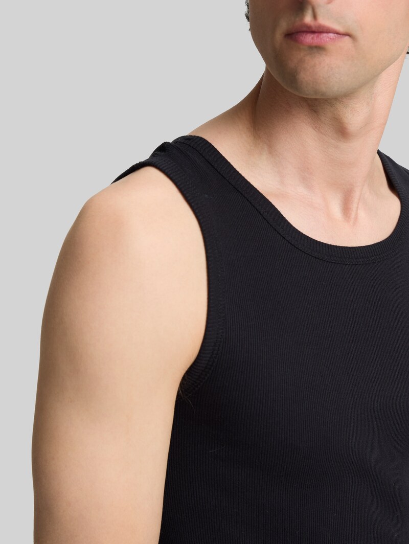 Tom Tailor Tanktops mit Rippstruktur im 2er-Pack - Black Uni