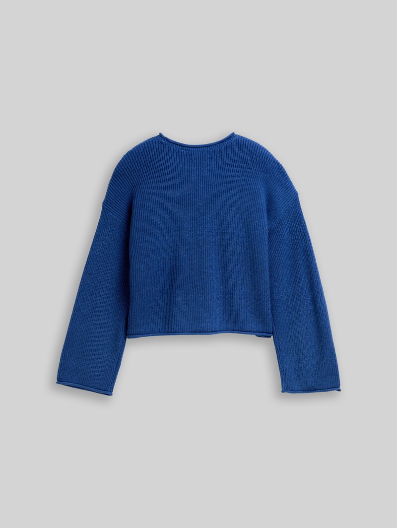 Tom Tailor Cropped Strickpullover - Sicilian Blue Tom Tailor Cropped Strickpullover - Sicilian Blue