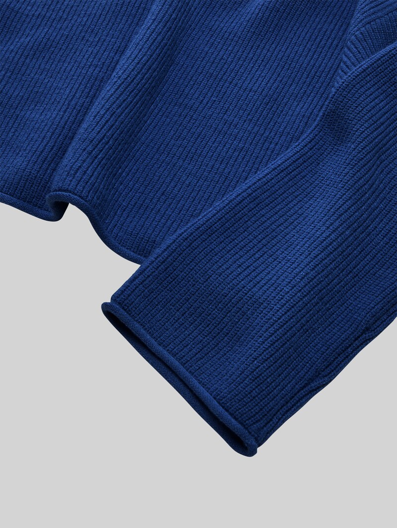 Tom Tailor Cropped Strickpullover - Sicilian Blue