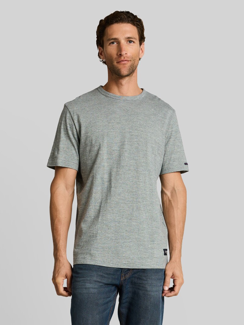 Tom Tailor T-Shirt in Melange-Optik - Green Navy Injected Tom Tailor T-Shirt in Melange-Optik - Green Navy Injected