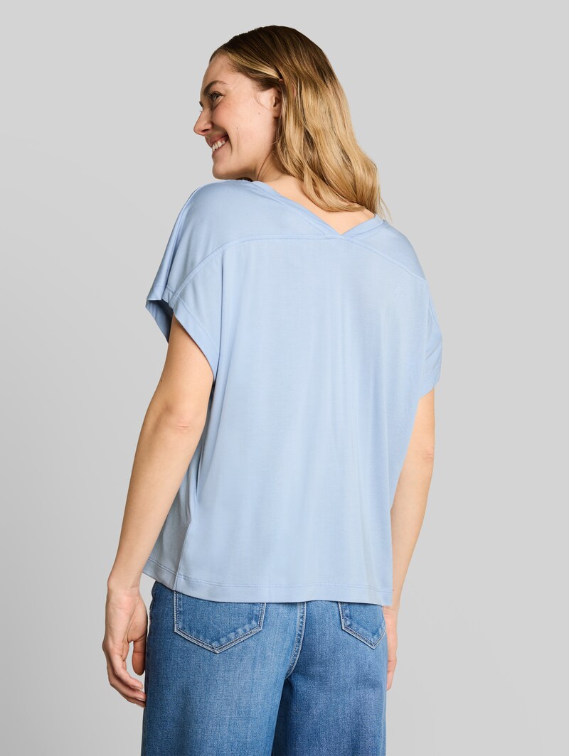 Tom Tailor T-Shirt mit V-Ausschnitt - Kentucky Blue