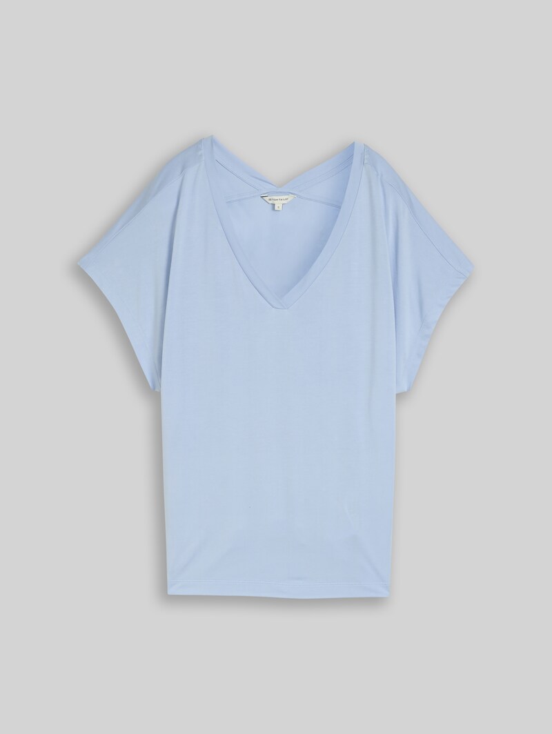 Tom Tailor T-Shirt mit V-Ausschnitt - Kentucky Blue