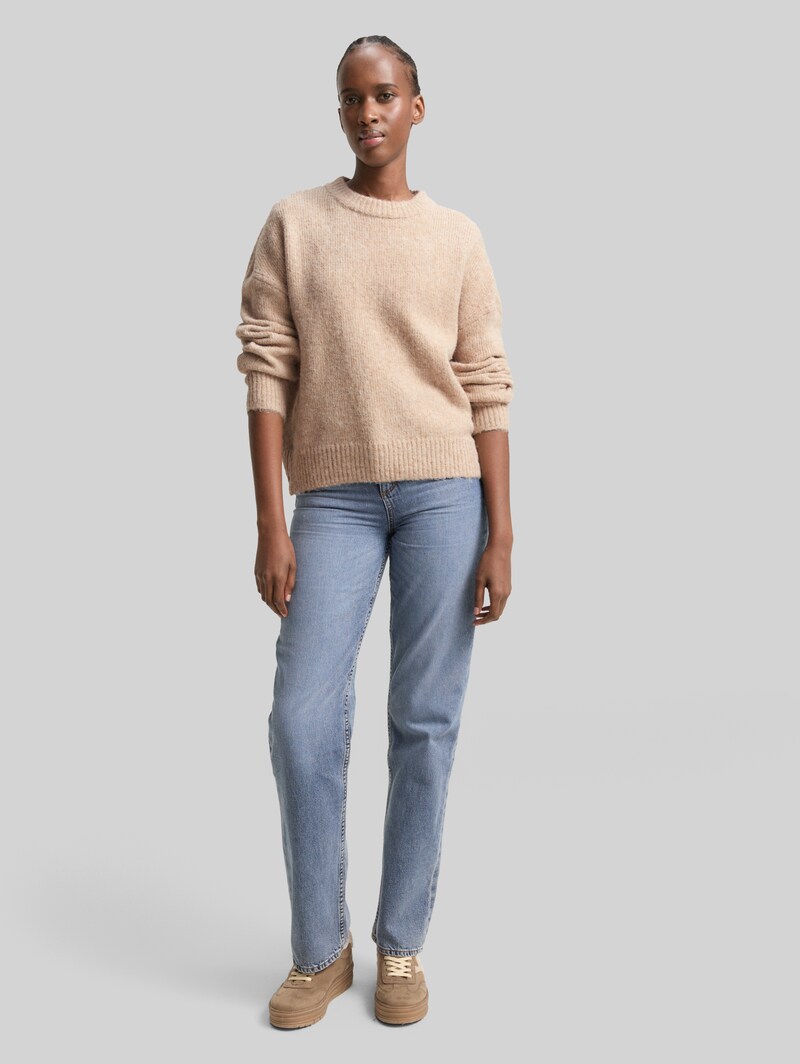 Tom Tailor Oversize Strickpullover - Cosy Beige Melange