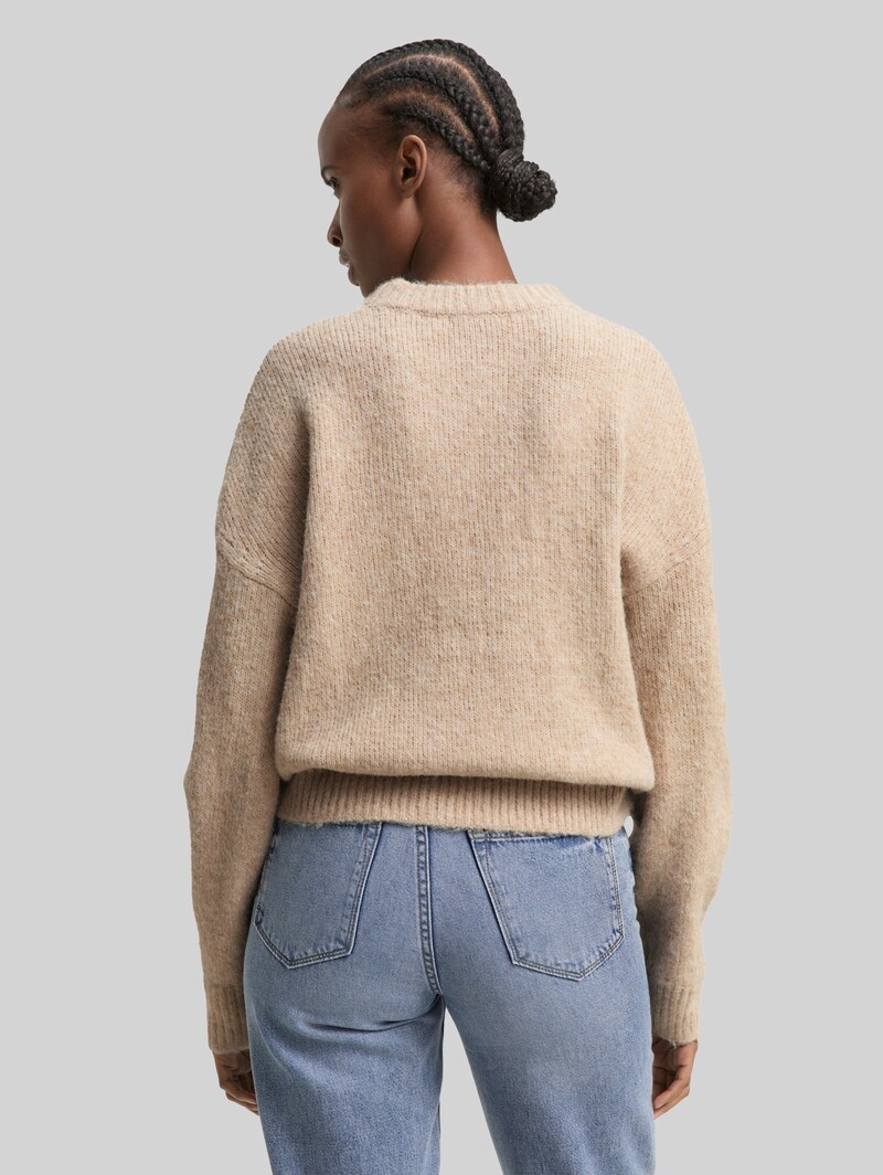 Tom Tailor Oversize Strickpullover - Cosy Beige Melange