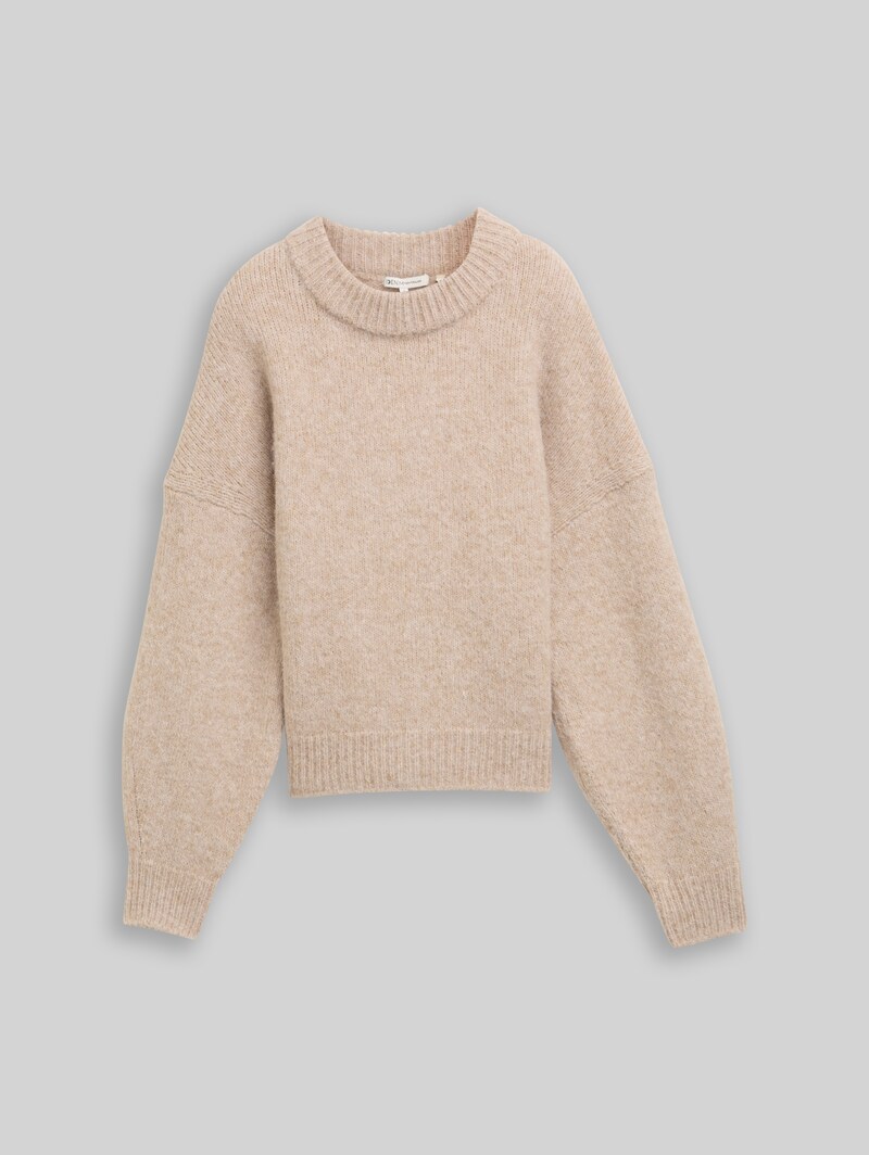 Tom Tailor Oversize Strickpullover - Cosy Beige Melange