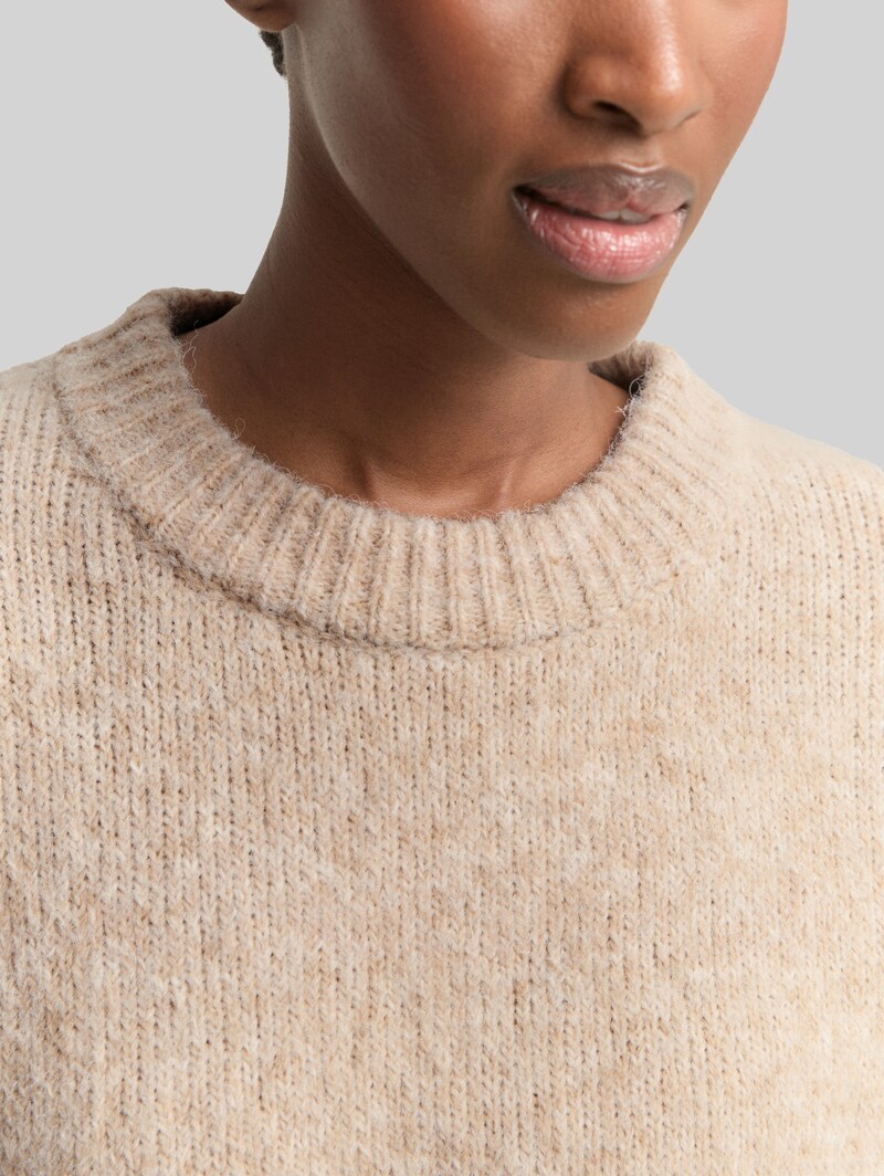 Tom Tailor Oversize Strickpullover - Cosy Beige Melange