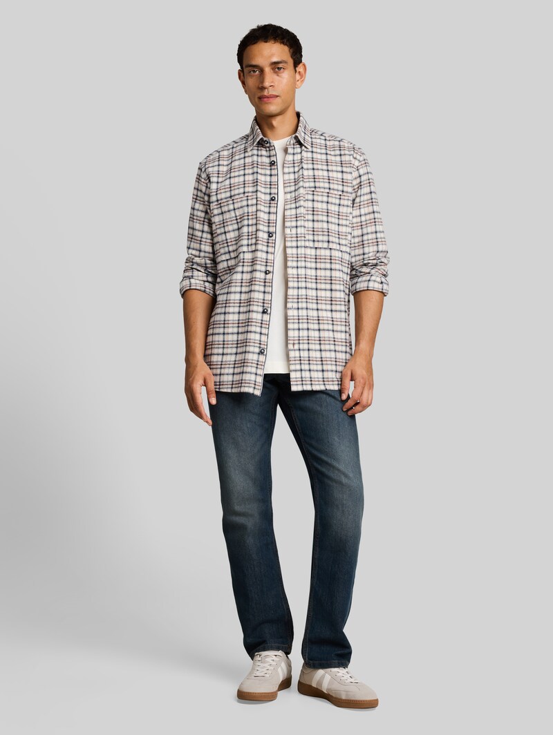 Tom Tailor Comfort Fit Flanell-Hemd mit Karomuster - White Based Mint Check