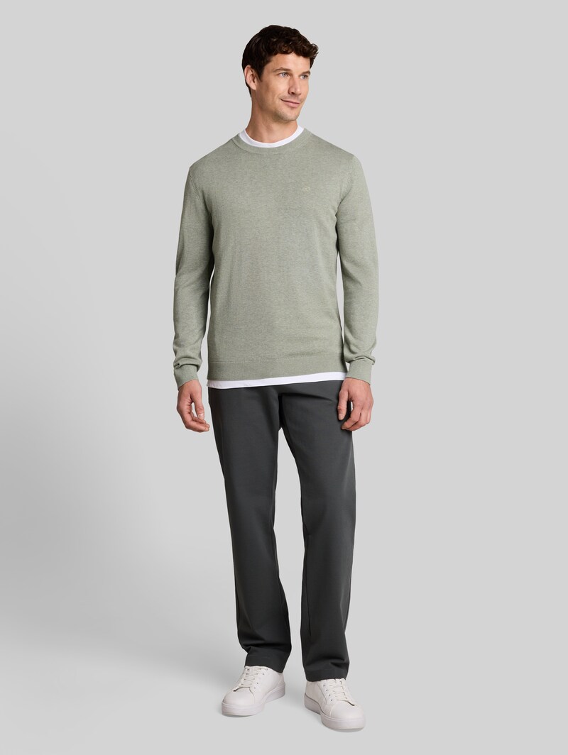 Tom Tailor Basic Strickpullover aus Baumwolle - Iron Mint Melange