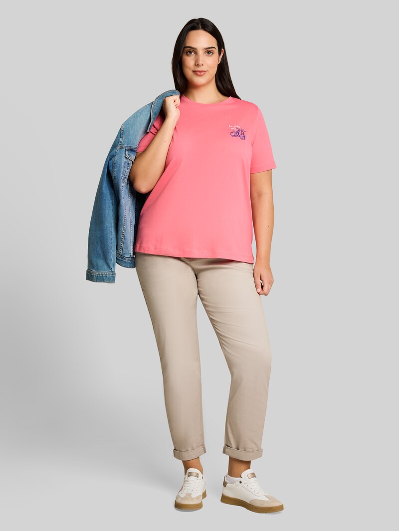 Tom Tailor Plus Size - T-Shirt mit Print - Soft Fuchsia Pink
