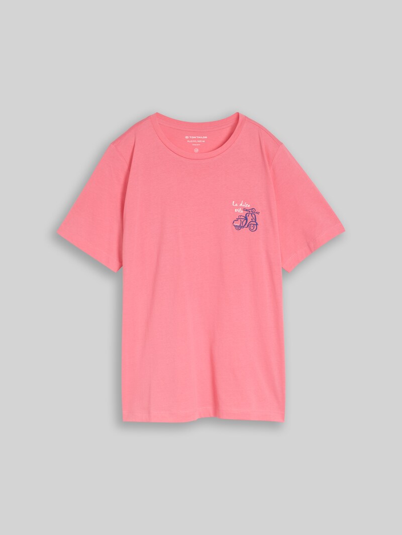 Tom Tailor Plus Size - T-Shirt mit Print - Soft Fuchsia Pink