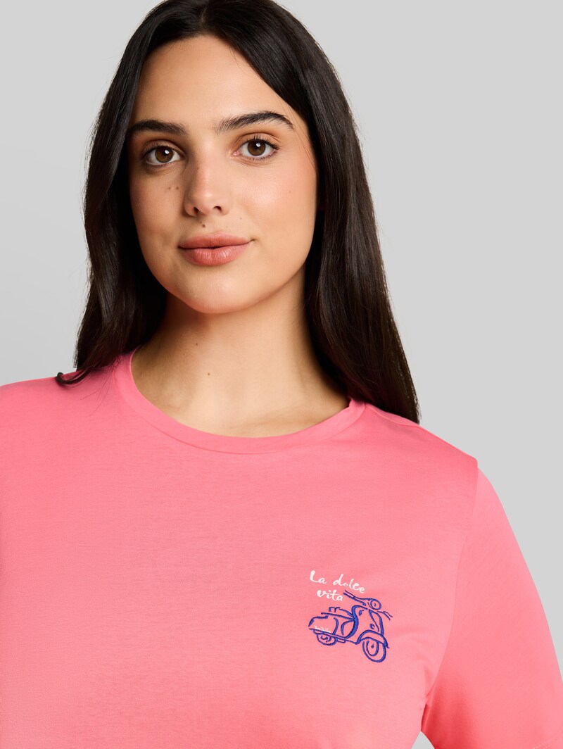 Tom Tailor Plus Size - T-Shirt mit Print - Soft Fuchsia Pink
