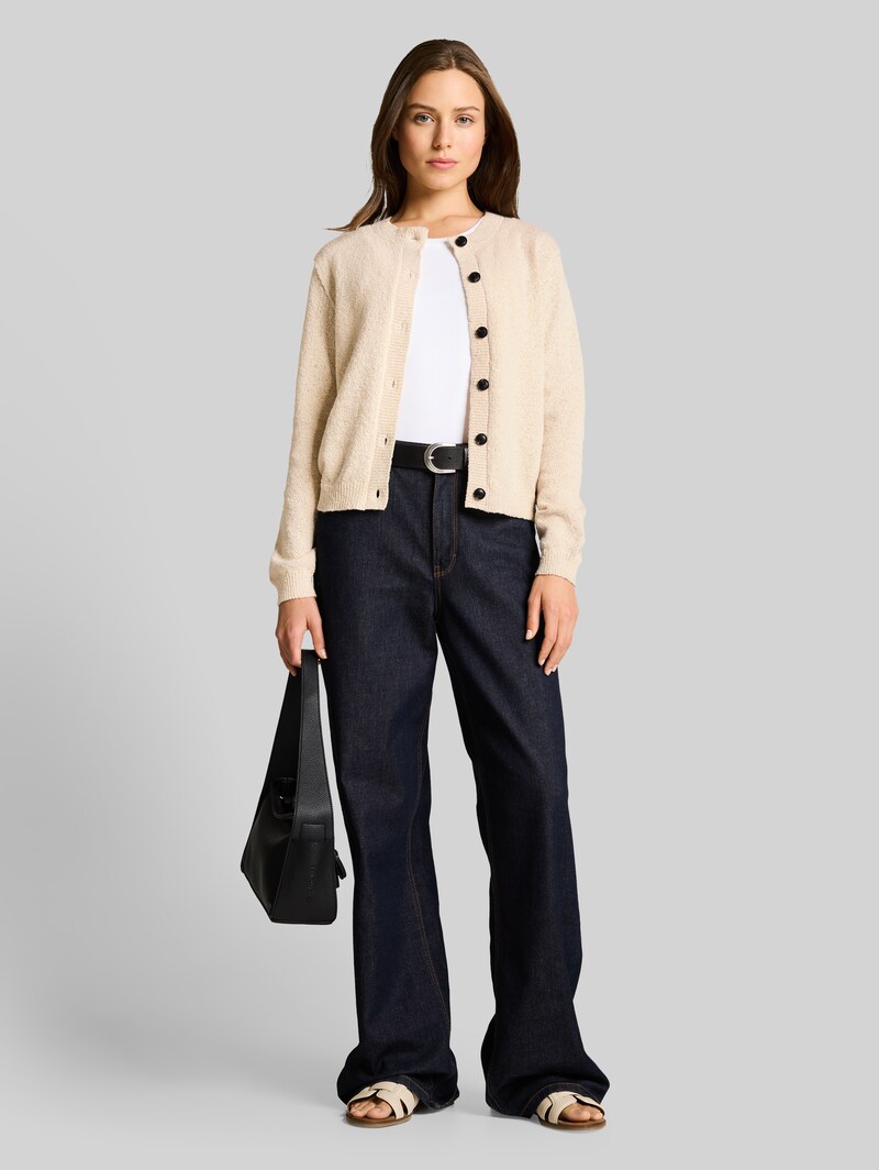 Tom Tailor Cardigan mit Rundhalsausschnitt - Sand Stone Beige