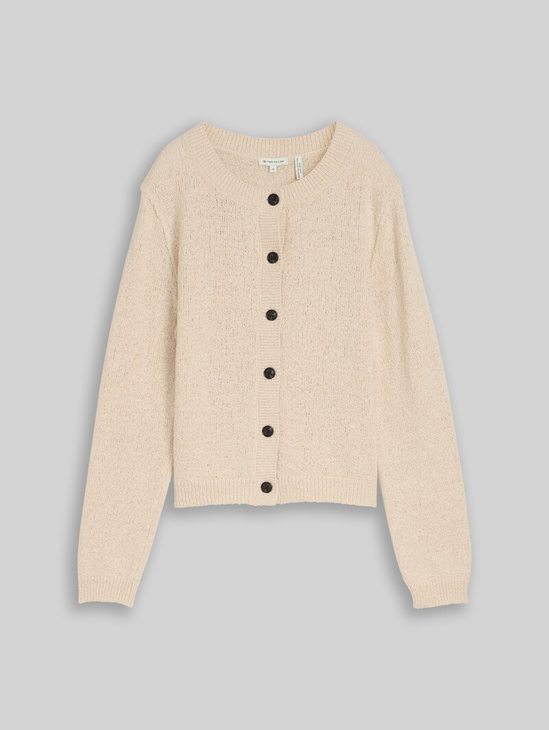 Tom Tailor Cardigan mit Rundhalsausschnitt - Sand Stone Beige